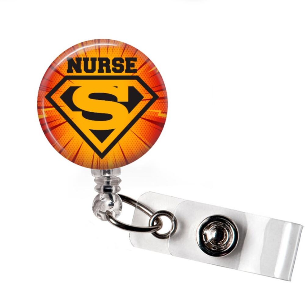 Super Nurse Badge Reel Nurse Hero RN ID Holder
